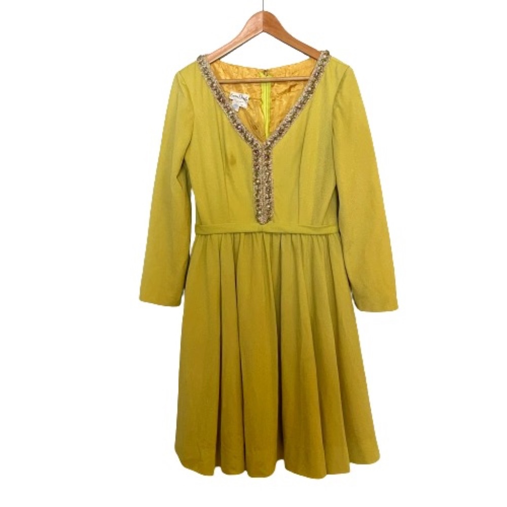 Chartreuse Vintage Emma Domb 1960s Dress